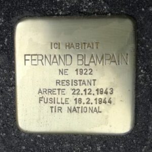 Pavé de mémoire pour Fernand Blampain