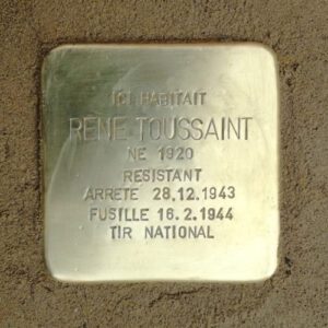 Pavé de mémoire pour René Toussaint