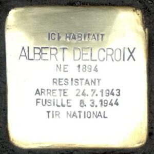 Pavé de mémoire pour Albert Delcroix