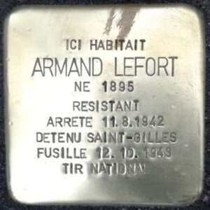 Pavé de mémoire pour Armand Lefort