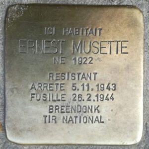 Pavé de mémoire pour Ernest Musette