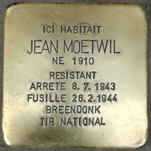 Pavé de mémoire pour Jean Moetwil