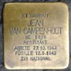 Pavé de mémoire pour Jean Van Campenhout