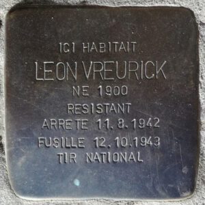 Pavé de mémoire pour Leon Vreurick