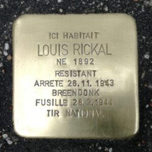 Pavé de mémoire pour Louis Rickal