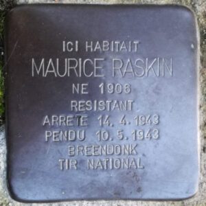 Pavé de mémoire pour Maurice Raskin