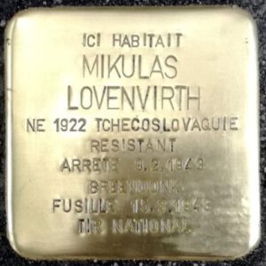 Pavé de mémoire pour Mikulas Lovenvirth