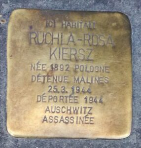 Pavé de mémoire pour Ruchla Kiersz