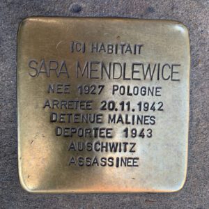 Pavé de mémoire pour Sara Mendlewice