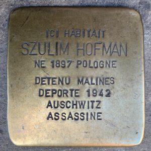Pavé de mémoire pour Szulim Hofman